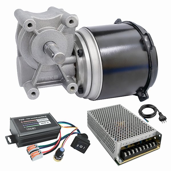 Motoredutor 220W  12V - 300 RPM + Fonte e PWM R - MK30012