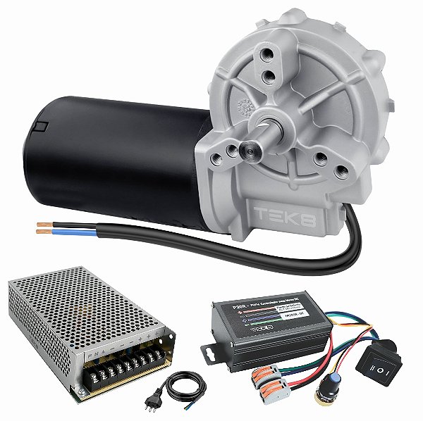 Motoredutor 12V DC 30 RPM + Fonte e PWM R - MB03012