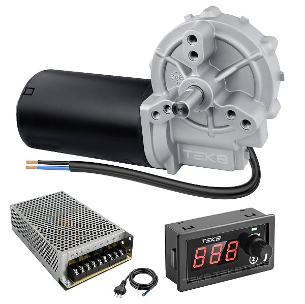 Motoredutor 12V DC 30 RPM + Fonte e PWM D - MB03012