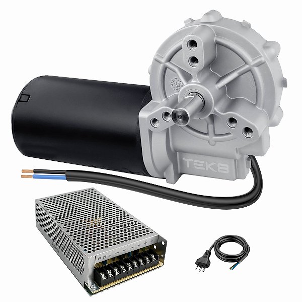 Motoredutor 12V DC 82 RPM + Fonte 12V - MB08212