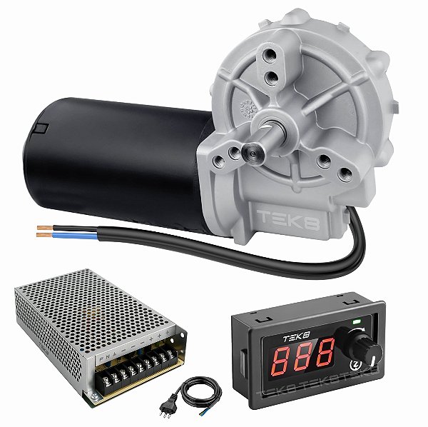 Motoredutor 12V DC 82 RPM + Fonte e PWM D - MB08212