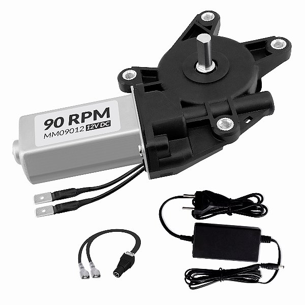 Motoredutor  12V DC - 90 RPM + Fonte - MM09012