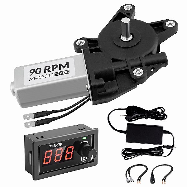 Motoredutor  12V DC - 90 RPM + Fonte e PWM D - MM09012