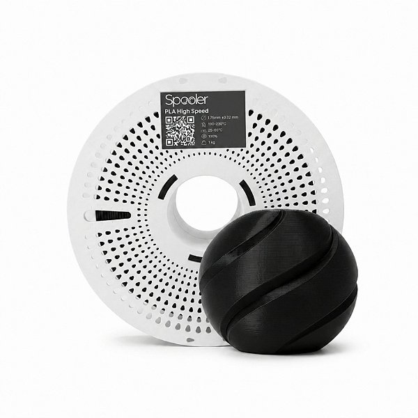 Filamento PLA High Speed Preto 1kg 1,75mm - Spooler