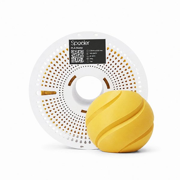 Filamento PLA Matte Amarelo Creme 1kg 1,75mm - Spooler