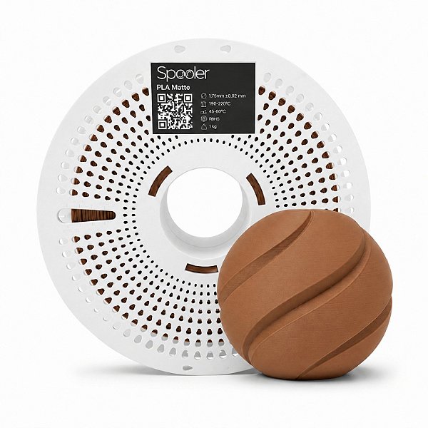 Filamento PLA Matte Chocolate Amargo 1kg 1,75mm - Spooler