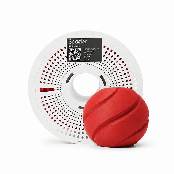 Filamento PLA Matte Vermelho Fogo 1kg 1,75mm - Spooler