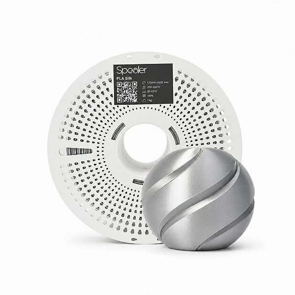 Filamento PLA Silk Prata 1kg 1,75mm - Spooler