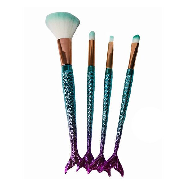 Kit De Pincel Sereia Com 3 Peças Cores Sortidas