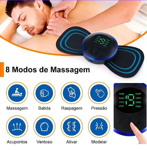 Mini Massageador Muscular Portátil Elétrico Dor Pescoço Coluna