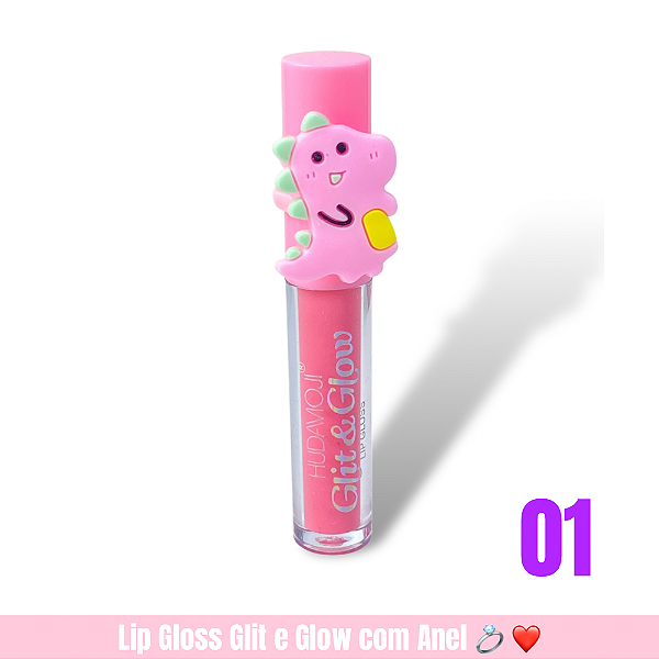 Lip Gloss HudaMoji Com Anel de Plástico