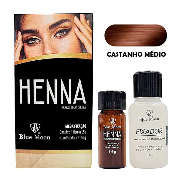 Henna Blue Moon Para Sobrancelhas Castanho Médio