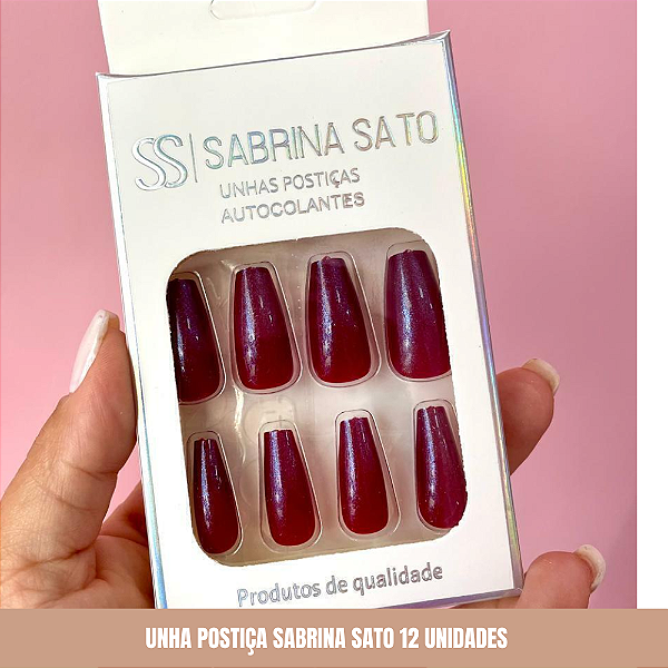 Unha Postiça Sabrina Sato 12 Pçs Cores Variadas