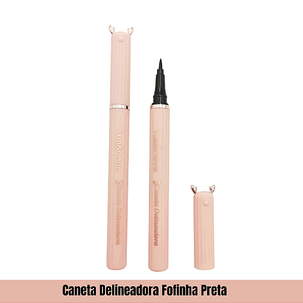 Caneta Delineadora Preta Fofinha Lua e Neve