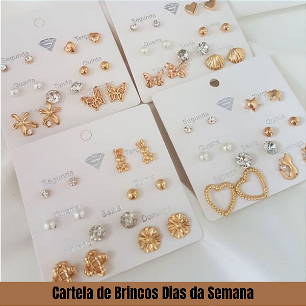 Cartela de Brincos Dias da Semana