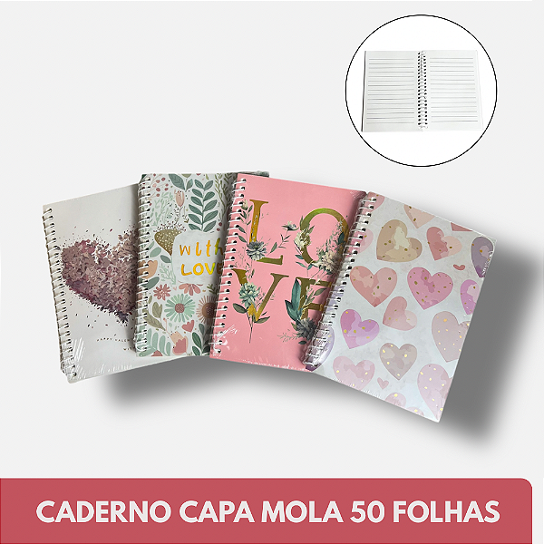 Caderninho Capa Mola 50 follhas