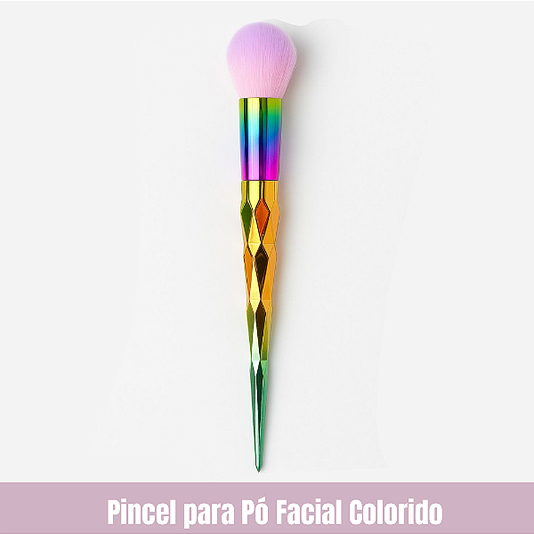 Pincel para Pó Facial Colorido