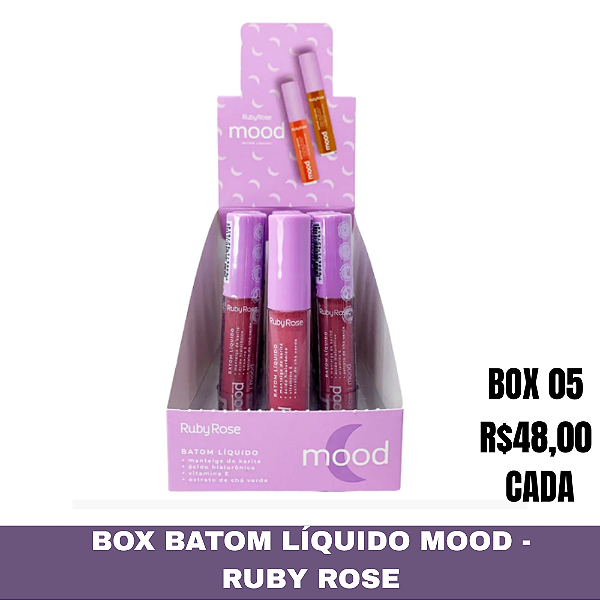 Box Batom Líquido Mood Cor 05 Com 12 Unidades