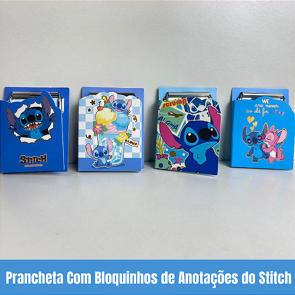 Prancheta Com Bloquinhos de Anotações do Stitch Variados