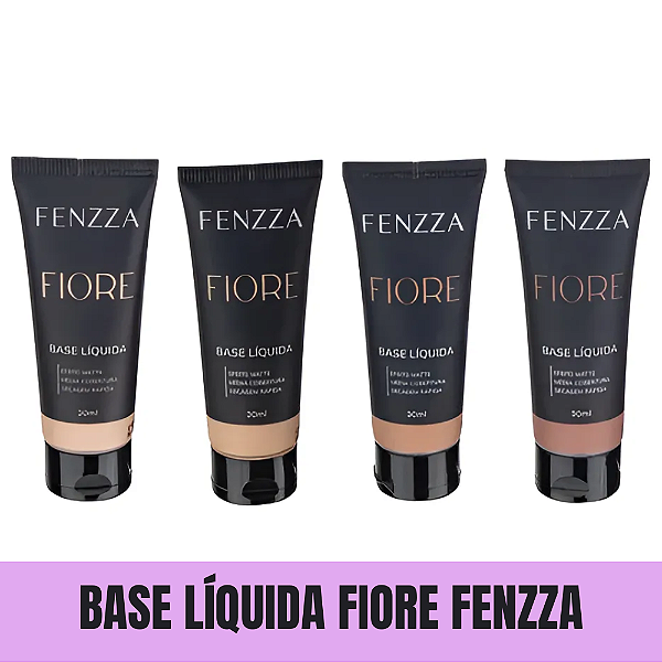Base Liquida Efeito Matte Secagem Rapida Fenzza Fiore Cores