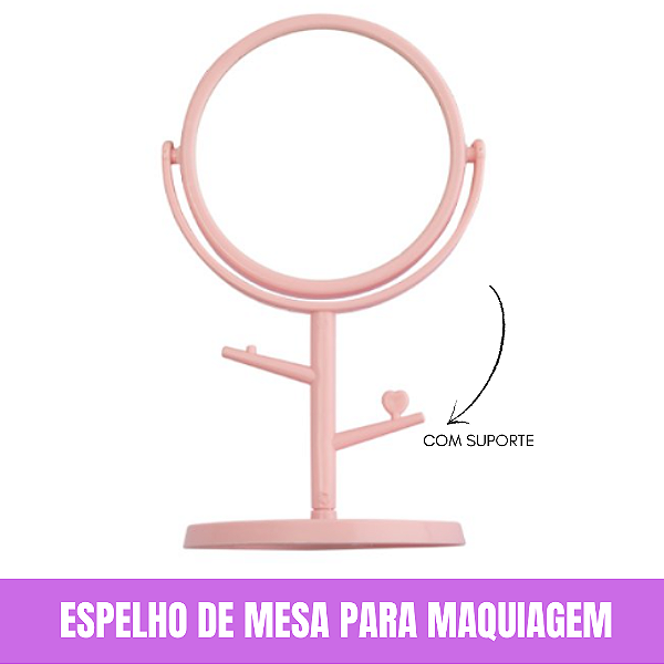 Espelho de Mesa para Maquiagem com Suporte