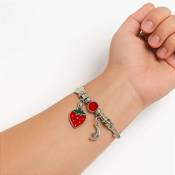 Pulseira 3 em 1 Prateado Aço Inox