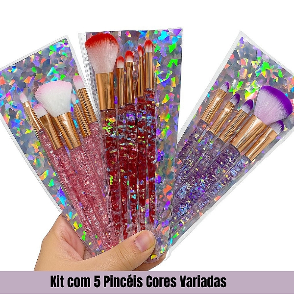 Kit com 5 Pincéis Cores Variadas