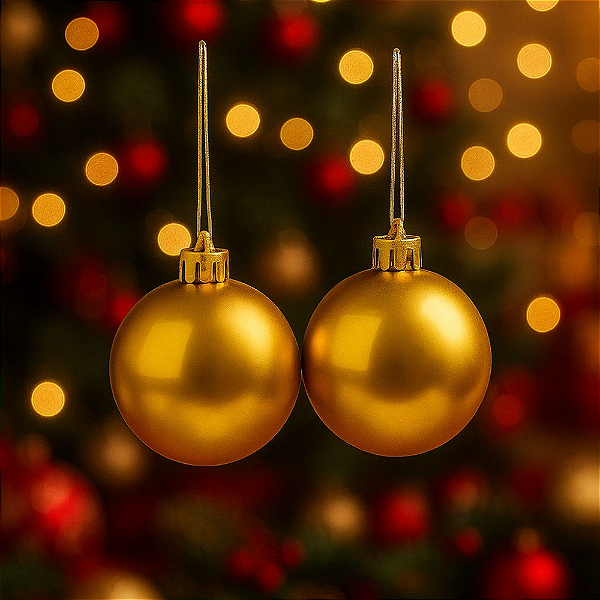Kit com 2 Bolas de Natal Dourada