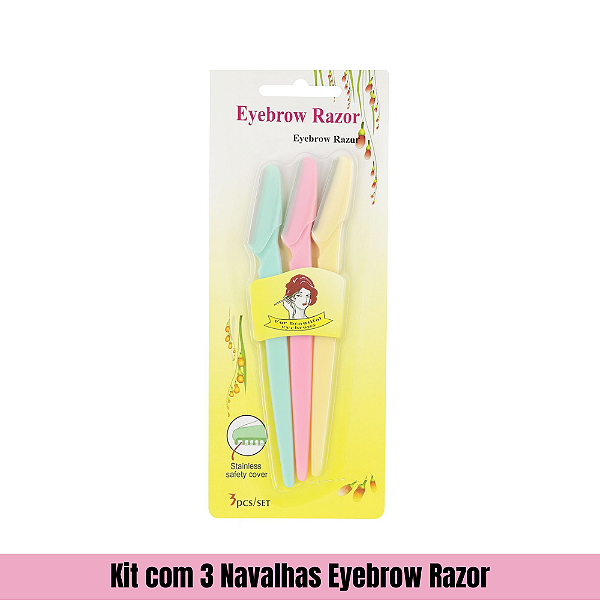 Kit com 3 Navalhas Eyebrow Razor