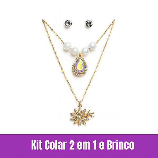 Kit Colar 2 em 1 e Brinco