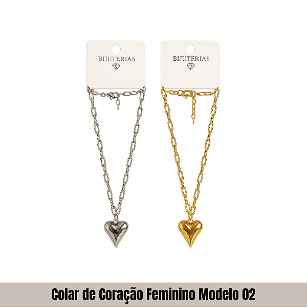 Colar de Coração Feminino Modelo 02