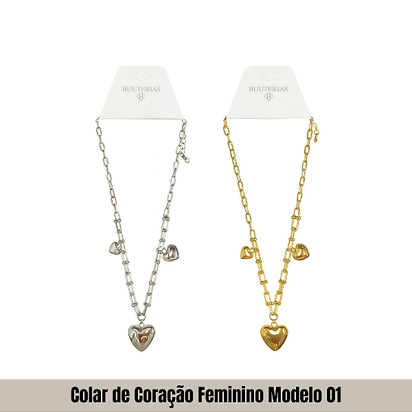Colar de Coração Feminino Modelo 01