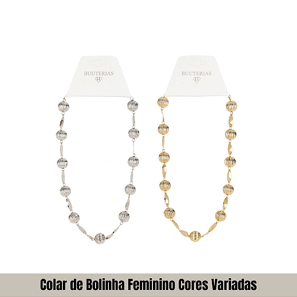 Colar de Bolinha Feminino Cores Variadas