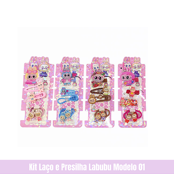 Kit Laço e Presilha Labubu Modelo 01