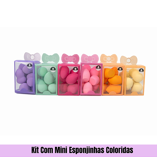 Kit Com Mini Esponjinhas Coloridas