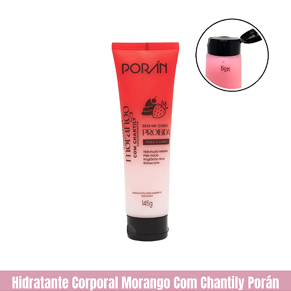 Hidratante Corporal Morango Com Chantily Porán