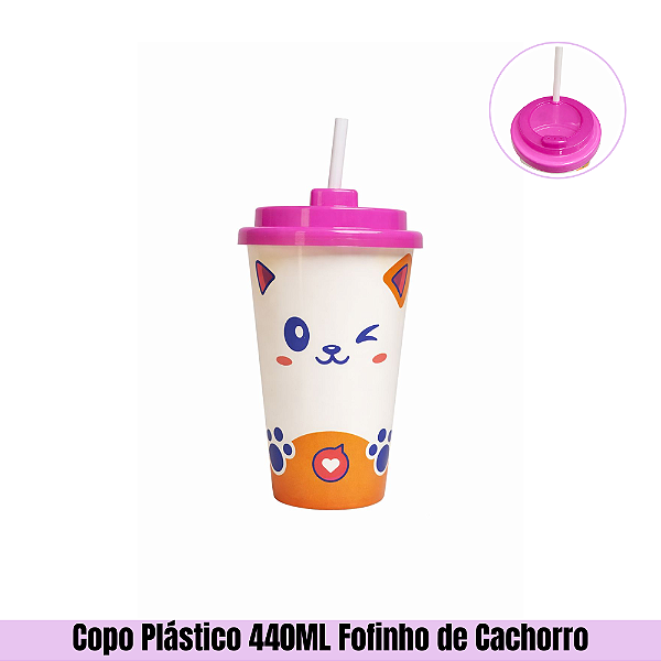 Copo Plástico 440ML Fofinho de Cachorro