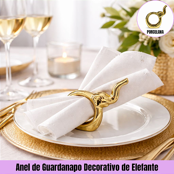 Anel de Guardanapo Decorativo de Elefante