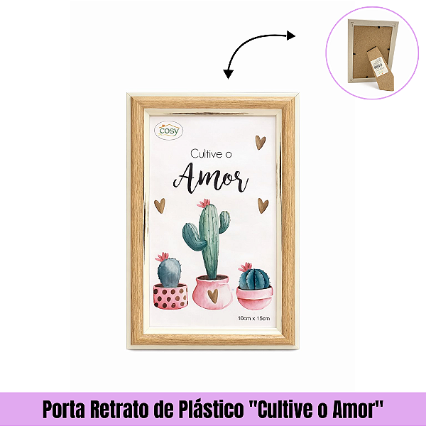 Porta Retrato de Plástico "Cultive o Amor"