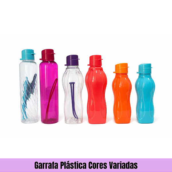 Garrafa Plástica Cores Variadas