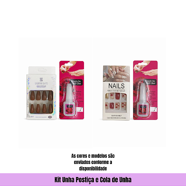 Kit Unha Postiça e Cola de Unha