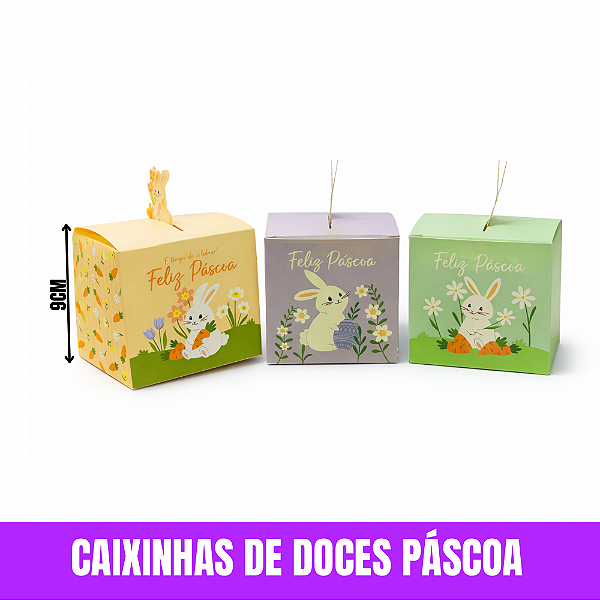 Caixinhas de Doces para Páscoa Cores Sortidas Modelo 01