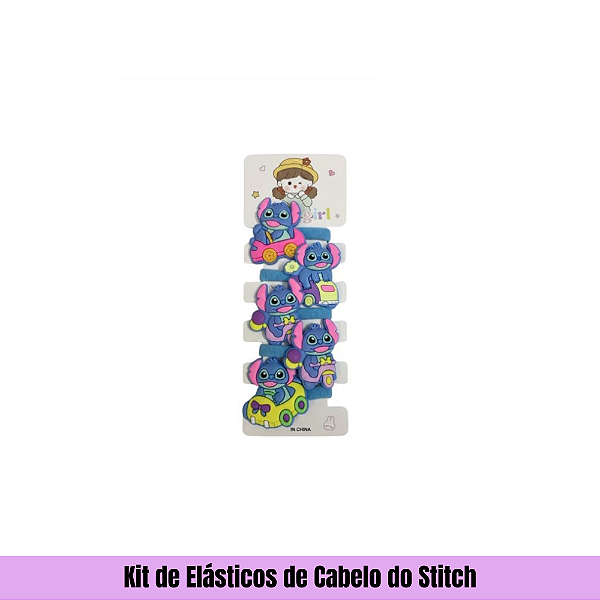 Kit de Elásticos de Cabelo do Stitch