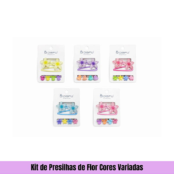 Kit de Presilhas de Flor Cores Variadas