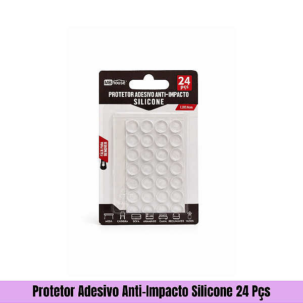 Protetor Adesivo Anti-Impacto Silicone 24 Pçs