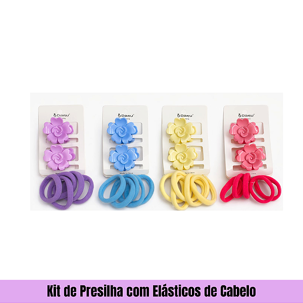 Kit de Presilha com Elásticos de Cabelo Modelo 01