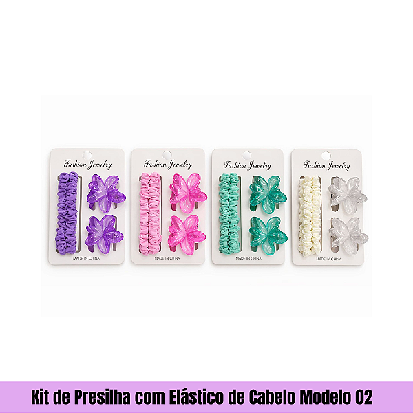 Kit de Presilha com Elástico de Cabelo Modelo 02