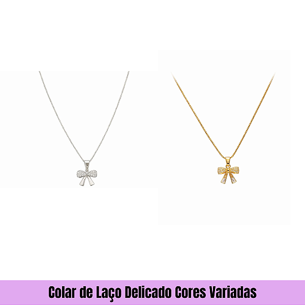 Colar de Laço Delicado Cores Variadas
