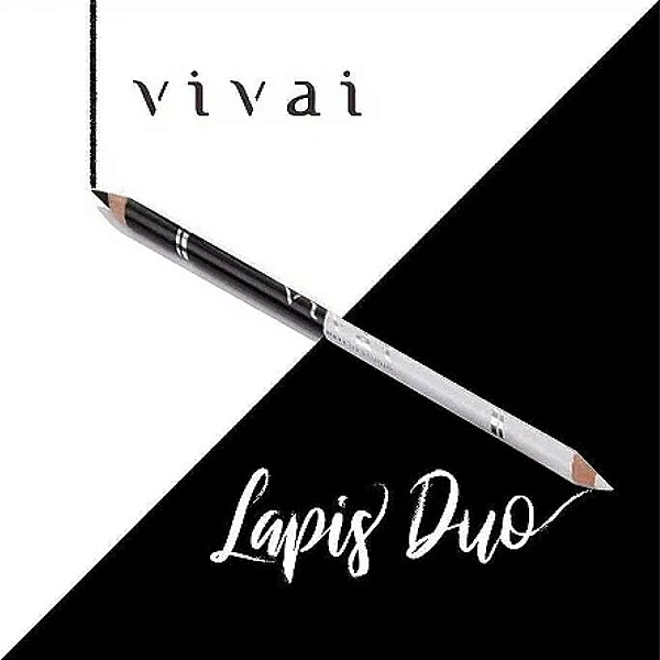 Lápis de Olho 2 em 1 Preto e Branco Vivai