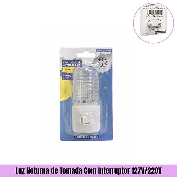 Luz Noturna de Tomada Com Interruptor 127V/220V